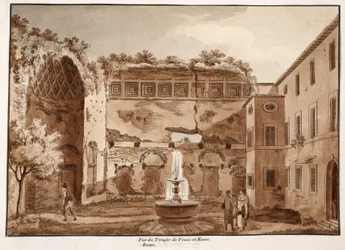 View of the Temple of Venus and Rome, ruins, 1833